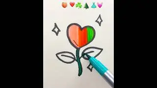 🍑❤️☘️🌲satisfying creative drawing #art  #satisfyingvideo #satisfying #video #viral #creative #shorts