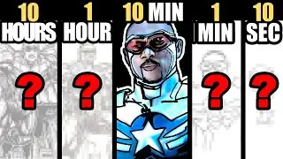 Рисуем КАПИТАНА АМЕРИКУ за 10 ЧАСОВ | 1 час | 10 минут | 1 минуту | 10 секунд
