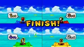 Mario Party 9 - Fun Mini-Games - Mario vs Luigi vs Peach vs Daisy(Master CPU) - Ballistic Beach
