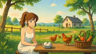 Harvesting Vegetables, Raising Poultry and Cooking Delicious Food with Eggs - Ghibli Vibe Video