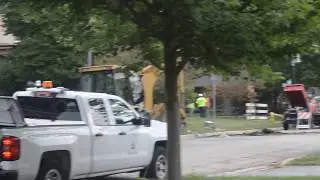 The sound of a gas main leaking
