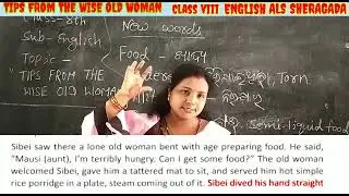 CLASS  - VIII  -  ENGLISH  TIPS FROM THE WISE OLD WOMAN (SGP 2)