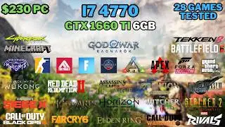 $230 Gaming PC | GTX 1660 TI 6GB + i7 4770 | 1080p Low & Ultra | 28 Game Benchmark
