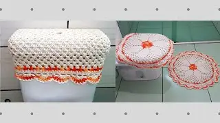 Capa para caixa acoplada em crochê - Jogo de banheiro Delicado PASSO A PASSO