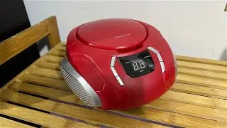 Proscan Elite Portable CD Boombox with AM/FM Radio - Red