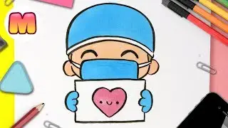 COMO DIBUJAR UN MEDICO O MEDICA KAWAII - dibujos kawaii faciles - Aprender a dibujar personas kawaii