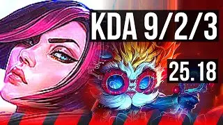 FIORA vs HEIMERDINGER (TOP) | 8 solo kills, 9/2/3, Dominating | KR Diamond | 25.18