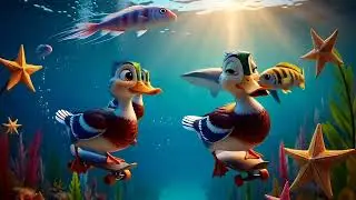 Cute ducks having fun under the sea. #duck #sea #underwater #funny #dancing #cute #2026 #babyducks