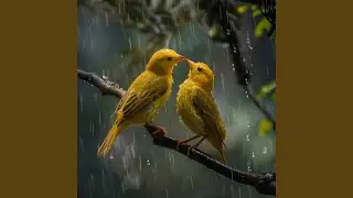 Raindrops Dance on Leaves with Birds