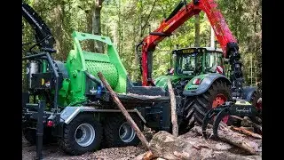 Heizohack - HM14-860KTL on a Fendt 1050 (Fuelwood Demo day)