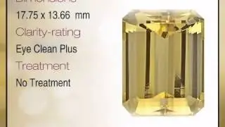 Nice Cut and Proportions, Large Genuine Unheated Yellow Beryl Gemstone from Nigeria, Octagon Cut, 17