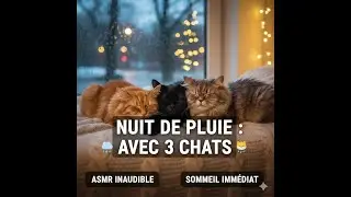Nuit de pluie avec 3 chats : ASMR inaudible pour un sommeil immédiat 🌧️🐱 »