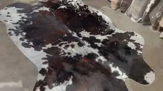 Tricolor Cowhide Rug &ndash; Genuine Black, Brown & White Brazilian Hide