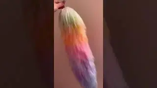 Cosplay Pastel Rainbow Yarn Tail 🌈☁️ #shorts