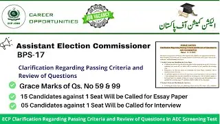 ECP Issue Guidelines & Passing criteria for Assistant Election Commissioner Test 2025 | ACE Test |