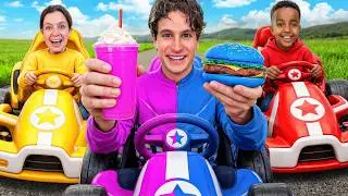 MANGIAMO SOLO CIBO DEL COLORE DELLA NOSTRA MACCHINA CON TUTTI I NOSTRI AMICI PER 24 ORE!🚗