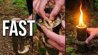 How to Make Bushcraft Candle in 5 Minutes #bushcraft #survival #primitiveskills #camping #outdoors