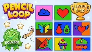 Pencil Loop Levels 1-10 | Every Puzzle Solved! 🎯