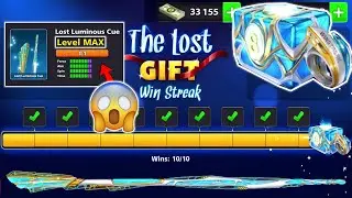 *NEW* The LOST GIFT win streak Event in 8 Ball Pool - LUMINOUS CUE LEVEL MAX