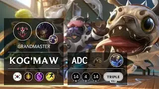 Kog'Maw ADC vs Ezreal - KR Grandmaster Patch 9.15