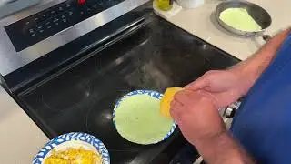 Assembling my Morning Breakfast Burrito