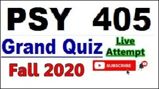 PSY405 grand quiz fall 2020 live attempt with correct answers by Sikho Pakistan