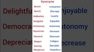 Vocabulary: Synonyms || Words to enhance your vocabulary skill ||  #vocabulary #synonyms #shorts