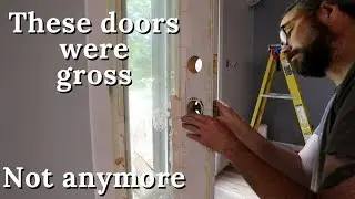 Making Old French Doors Like New (timelapse) // 1930's farmhouse Renovation Ep 98