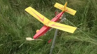 Rubber Powered Eaglet Model Airplane is a Great Flyer!