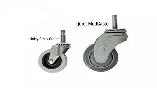 Loud Wheels VS JaniWrap Quiet Casters and No Squeal Wheels on Trash Can Dolly