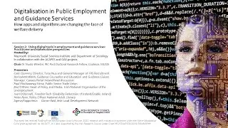 Session 2 - Digitalisation in Public Employment and Guidance Services