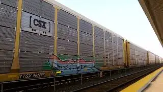 CN 271 w/ CN Engines 8950 & 3387 (smoke show/ex BNSF/GECX 4561) lead this 340 axle, WB Autorack