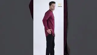 Hamlin Leopold Kemeja Koko Pria Lengan Panjang Design Variasi Warna Material - KoKurtaLMaroonGray