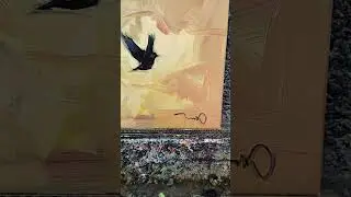 Open Cage Bird Oil Painting