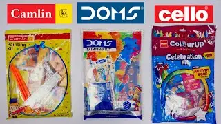 Camlin Painting kit vs Doms Painting kit vs Cello Colourup celebration kit - price 199rs only