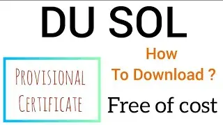 Download Sol provisional Certificate online at home #delhiuniversity #commercewale #viral