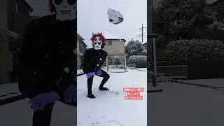 見慣れない雪にはしゃぐありさかさん3 #ありさか #arisakaaa #crazyraccoon  #shorts