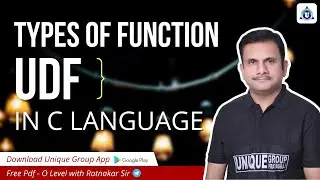 Category of User Defined Function | Types of user-defined | Function in C programs in Hindi ||