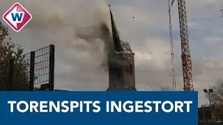Torenspits kerk Hoogmade stort in bij grote brand - OMROEP WEST