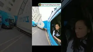 Incredible semi truck parking😯💯 Solo female driver shows off insane skills🙌💯