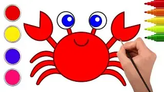 How to Draw a Crab Easy | Drawing, Painting, and Coloring for Kids & Toddlers | Chiki Doodle