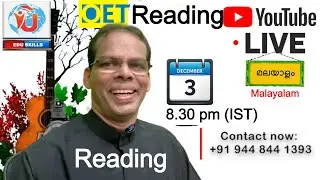 Edu Skills: OET Reading: Strategies & Tips: By Fr Saleen Joseph: MALAYALAM:OET made easy