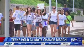 Teens hold climate change march