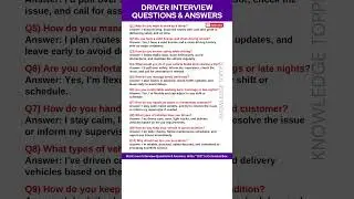 Driver Interview Questions and Answers