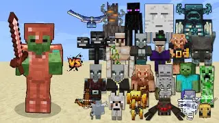 Zombie with Copper Armor & Copper Sword vs Every Mob in Minecraft (Bedrock Preview)