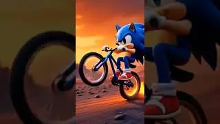 Sonic Performs Epic One Wheel Bicycle Stunt 🔥 | Sonic Bike Wheelie Challenge!