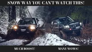 800nm Nissan Patrol TD42 hill climbs in the SNOW!