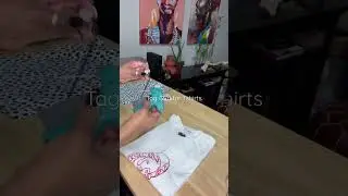Adding Laundry Care tags to Tshirts #tagging #taggun #amazoninfluencerprogram #labelingmachine #tag