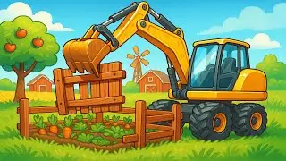 Transporting Wood to Repair the Vegetable Garden Fence 🚜🥕 | Farm Vehicles Animation