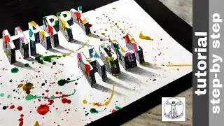 Happy Holi  3D Drawing/ Holi festival drawing/3D drawing tutorial.
